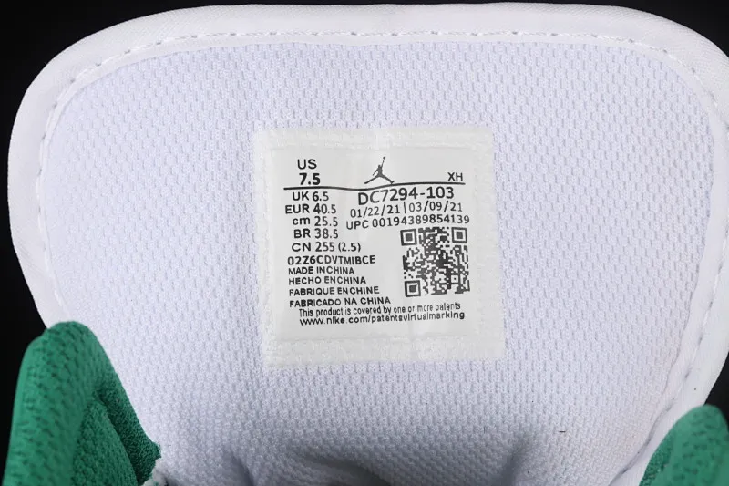 All categories Air Jordan Jordan series basketball shoes Air Jordan 1 Mid Different versions Air Jordan 1 Mid AJ1 Joe 1 white gray green mid-top basketball shoes DC7294-103
